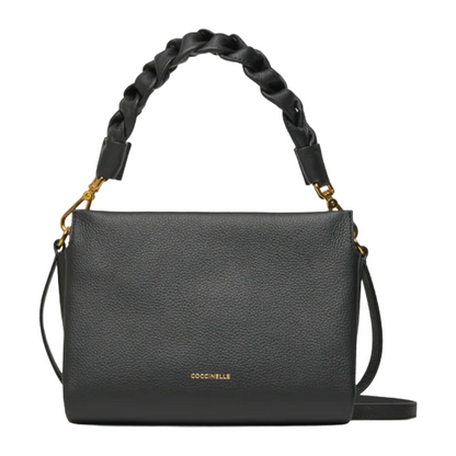 Coccinelle Women's Handbag Boheme Gran Double Noir 100% Cowhide