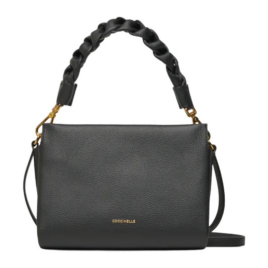 Coccinelle Women's Handbag Boheme Gran Double Noir 100% Cowhide