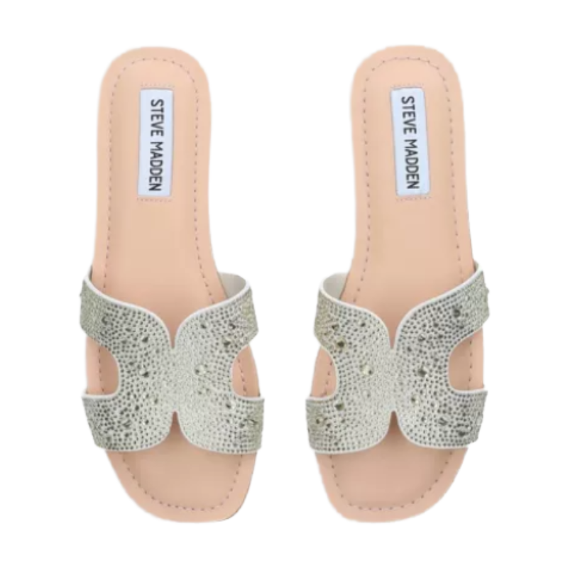 Steve Madden Womens Zarnia-R Silver Iridescent Rhinestone Sandals SM11001990