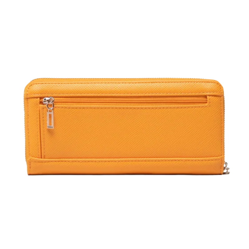 Guess Women's Noelle Large Zip Around Purse Mango Yellow Orange