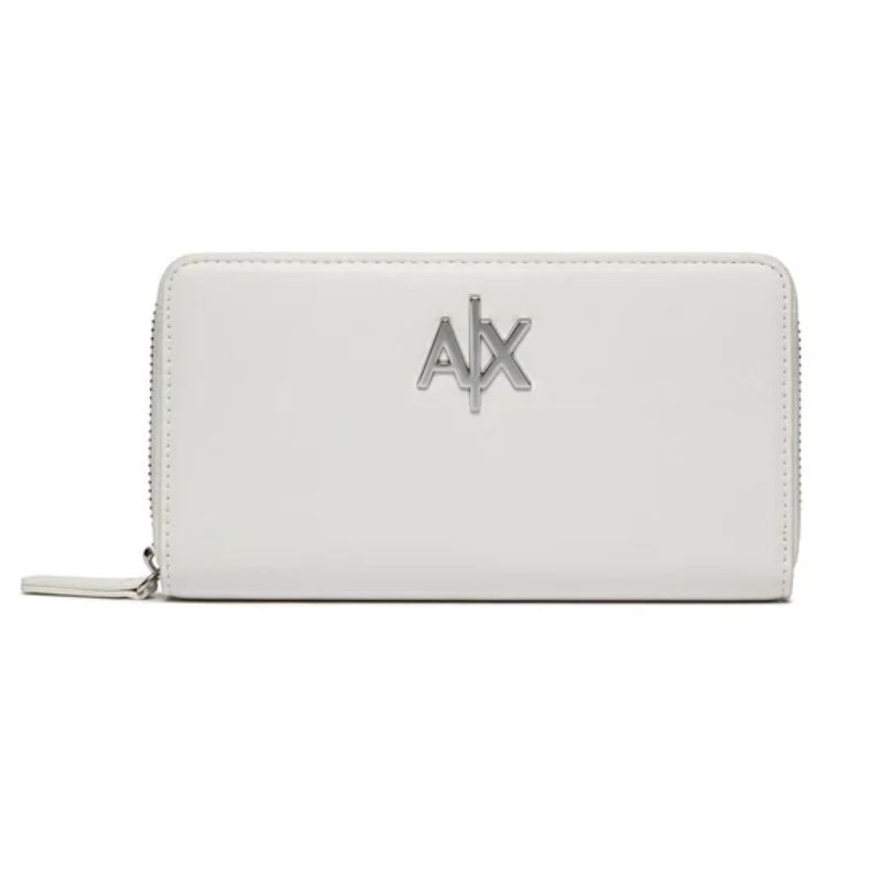 Armani Exchange Womens Zip Around Wallet White 9480684R700