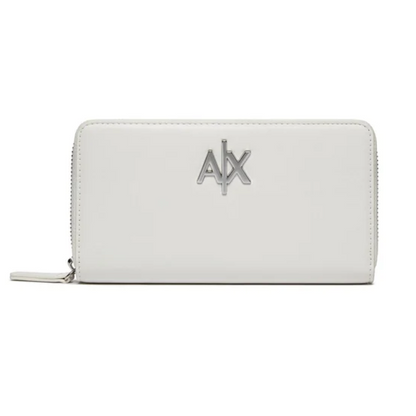 Armani Exchange Womens Zip Around Wallet White 9480684R700