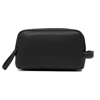Piquadro Hedley Black Leather Toiletry Bag