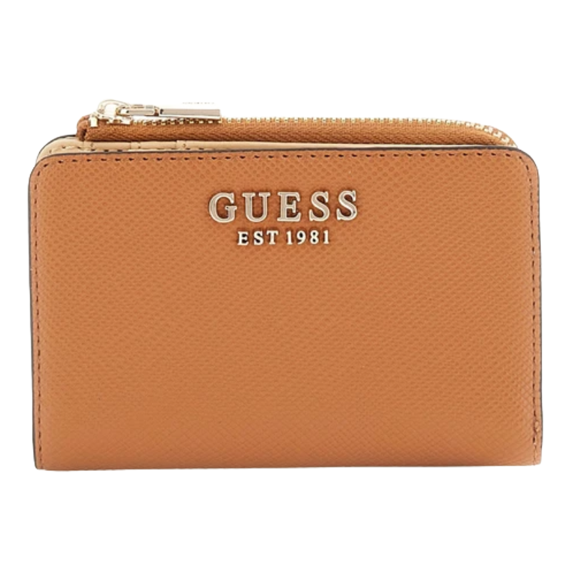 Guess Laurel II Women's Zip Around Card Case Purse Light Cognac