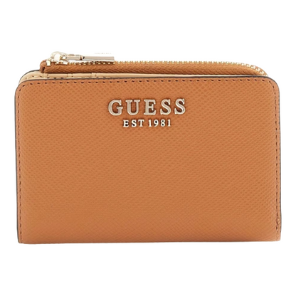 Guess Laurel II Women's Zip Around Card Case Purse Light Cognac