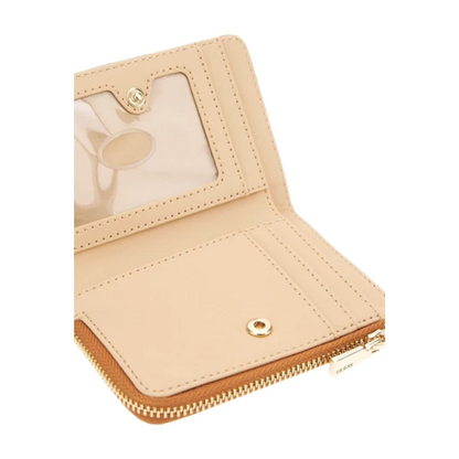 Guess Laurel II Women's Zip Around Card Case Purse Light Cognac