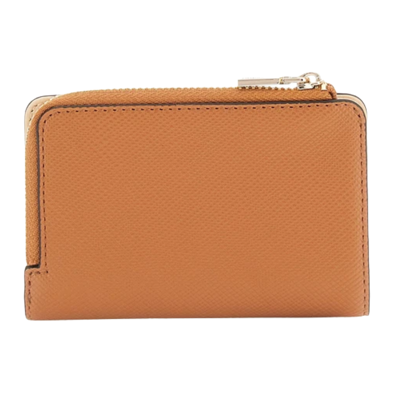 Guess Laurel II Women's Zip Around Card Case Purse Light Cognac