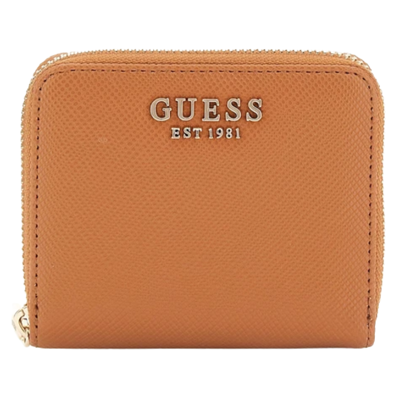Guess Laurel II Women's Small Zip Around Purse Light Cognac Brown