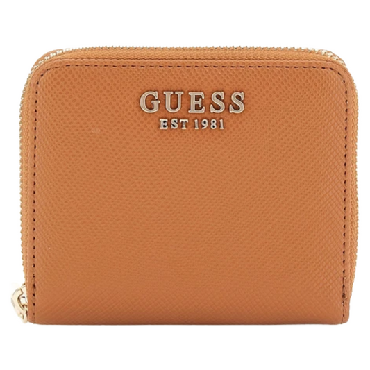 Guess Laurel II Women's Small Zip Around Purse Light Cognac Brown
