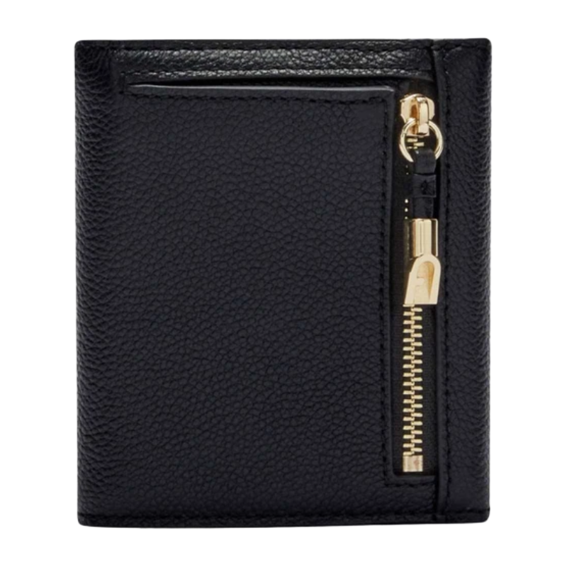 Furla Vitello Night Goccia Compact Leather Purse Nero Black