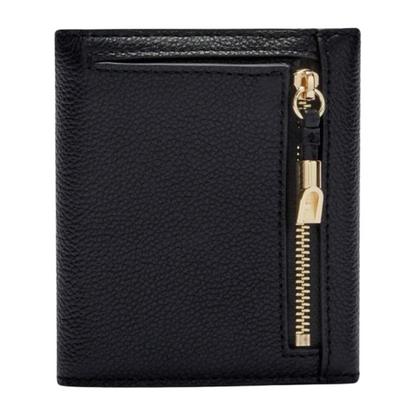 Furla Vitello Night Goccia Compact Leather Purse Nero Black