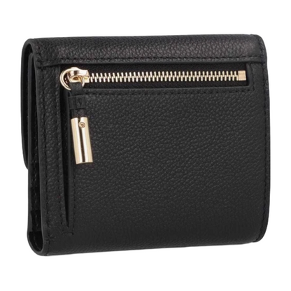 Furla Vitello Night Goccia Compact Leather Purse Nero Black