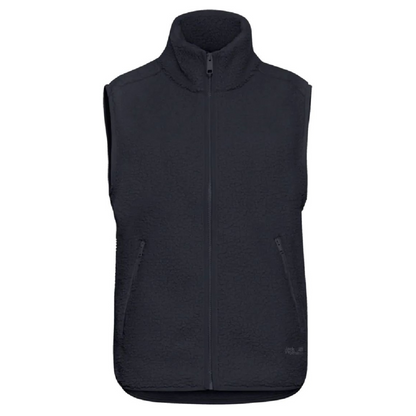 Jack Wolfskin Fleece Gilet Dark Navy Womens High Curl Vest Warm A65069