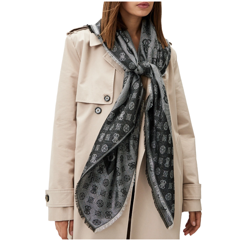 Guess Women's Scarf Black & Grey AW5150VIS03