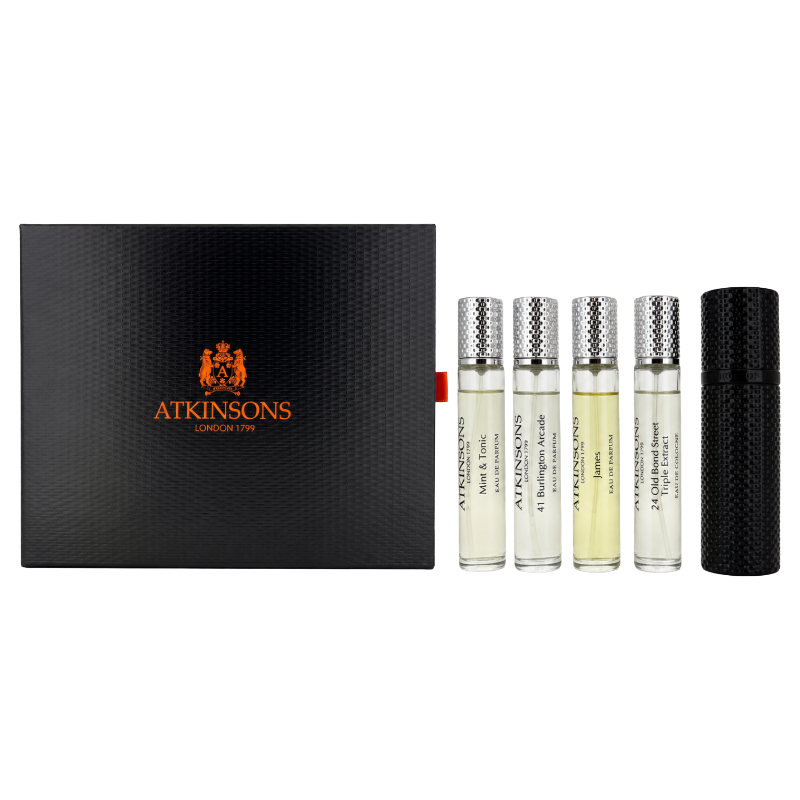 Atkinsons Black Intense Mini Fragrance Set 4 x 10ml With Travel Case