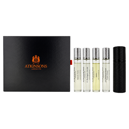 Atkinsons Black Intense Mini Fragrance Set 4 x 10ml With Travel Case