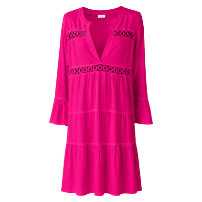 Lascana Women's Lace Insert Beach Dress Pink 