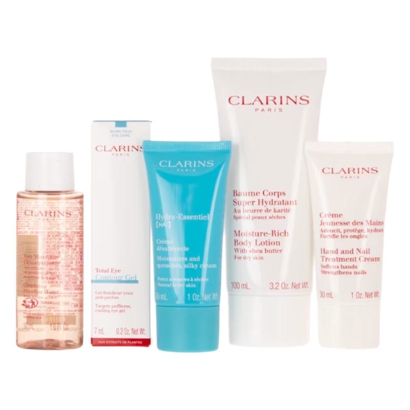 Clarins Head To Toe Mosturising Essentials Skincare Set