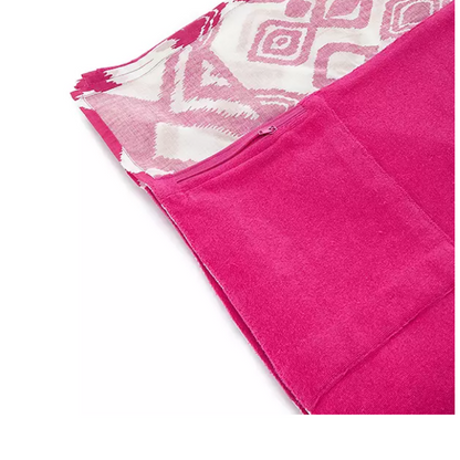 LASCNA Patterned Beach Towel | Cotton Terry Towel with Zip Pocket