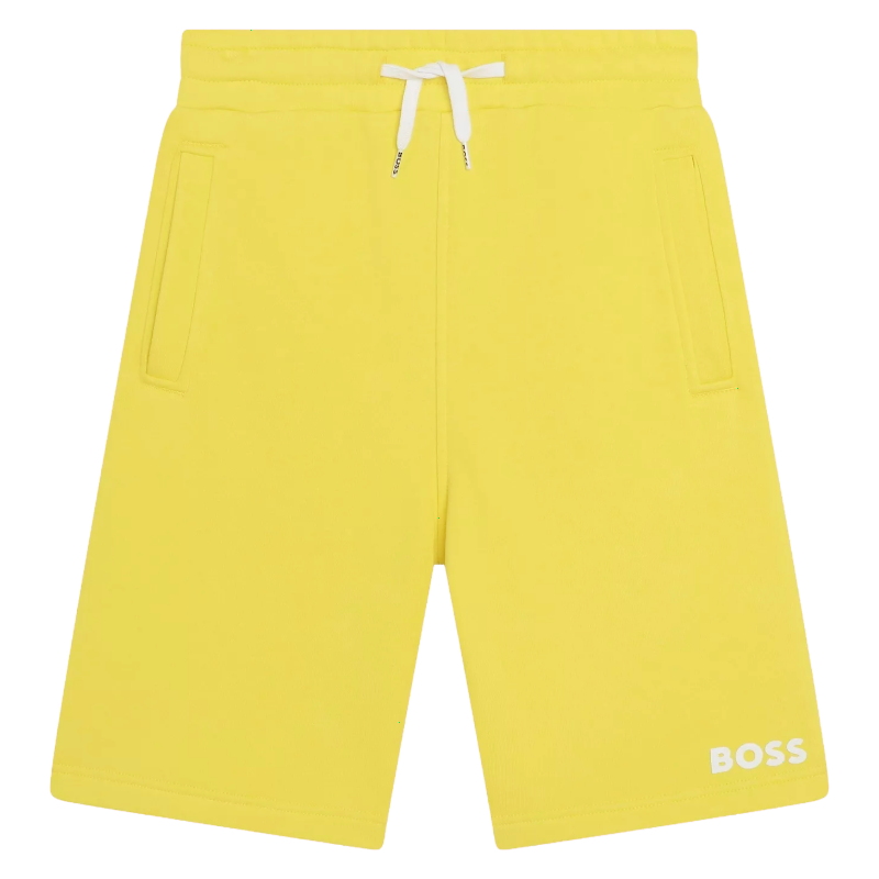Boss Boys Kids Logo Drawstring Jogging Shorts, Yellow.
