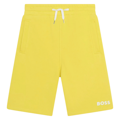 Boss Boys Kids Logo Drawstring Jogging Shorts, Yellow.