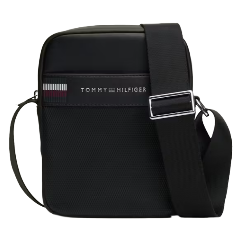 Tommy Hilfiger Men's Crossbody Corporate Reporter Bag Black