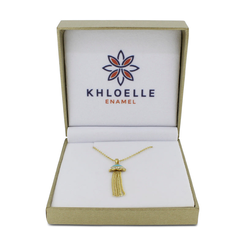 Khloelle Blue & Gold Jellyfish Necklace LC0070831