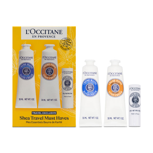 L'Occitane Shea Travels Must Haves Set - Hand & Foot Creams & Lip Balm