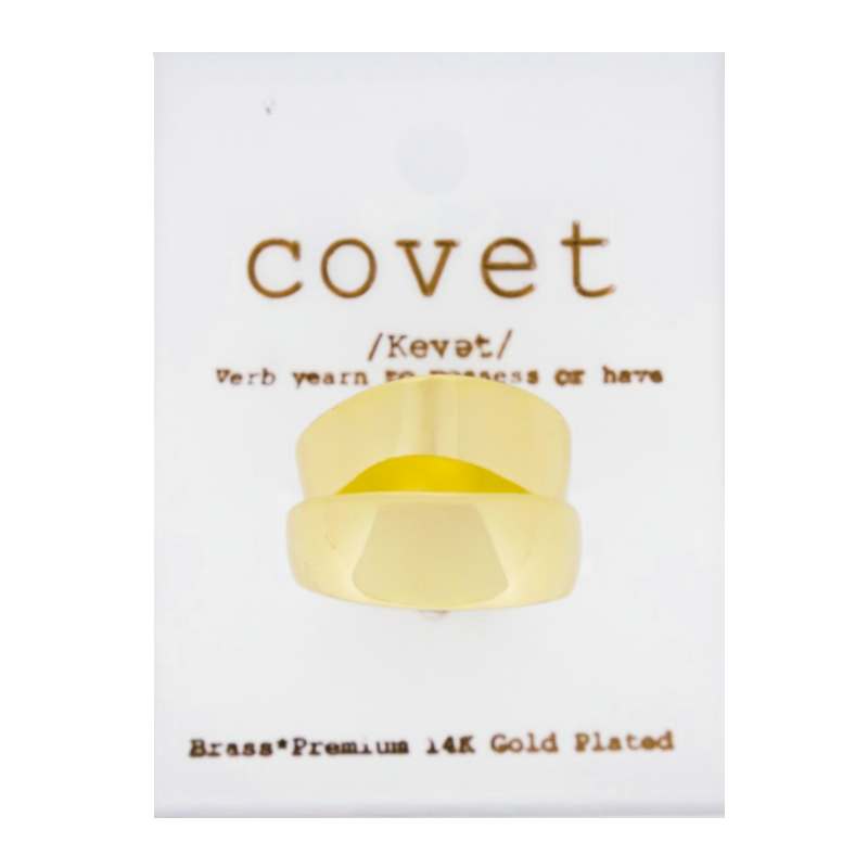 Covet Gold Coloured Ring DF3074G UK Size O