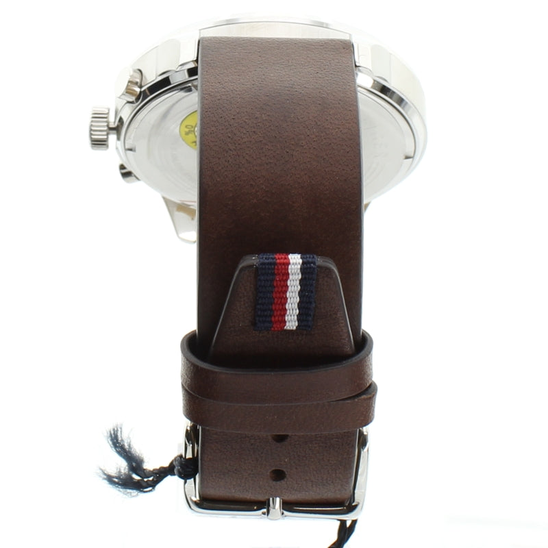 Tommy Hilfiger Men's Watch Chronograph Brown Leather 1791487 Chase (Blemished Box)