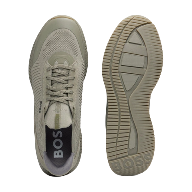 Hugo Boss TTNM EVO Knitted Uppers Men's Trainers Khaki Green