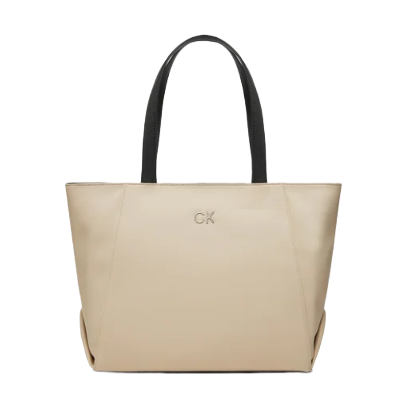 Calvin Klein Re-Lock Seasonal Shopper Canvas Bag K60K611446 DK Ecru