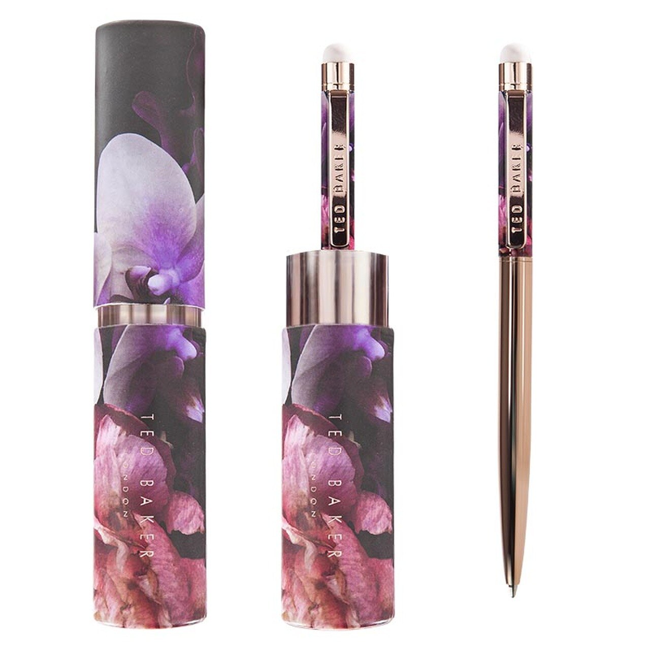 Ted Baker Pen With Ballpoint Black Ink Floral Gift Case Touch Screen