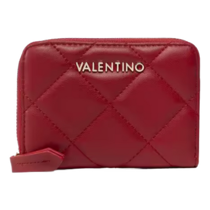 Mario Valentino Ocarina Quilted Wallet Medium Rosso Red Women's