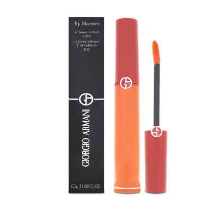 Giorgio Armani Lip Maestro 302 Orange Lipstick (Blemished Box)