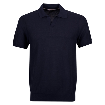 Hugo Boss Tempio Mens Knitted Polo Dark Blue