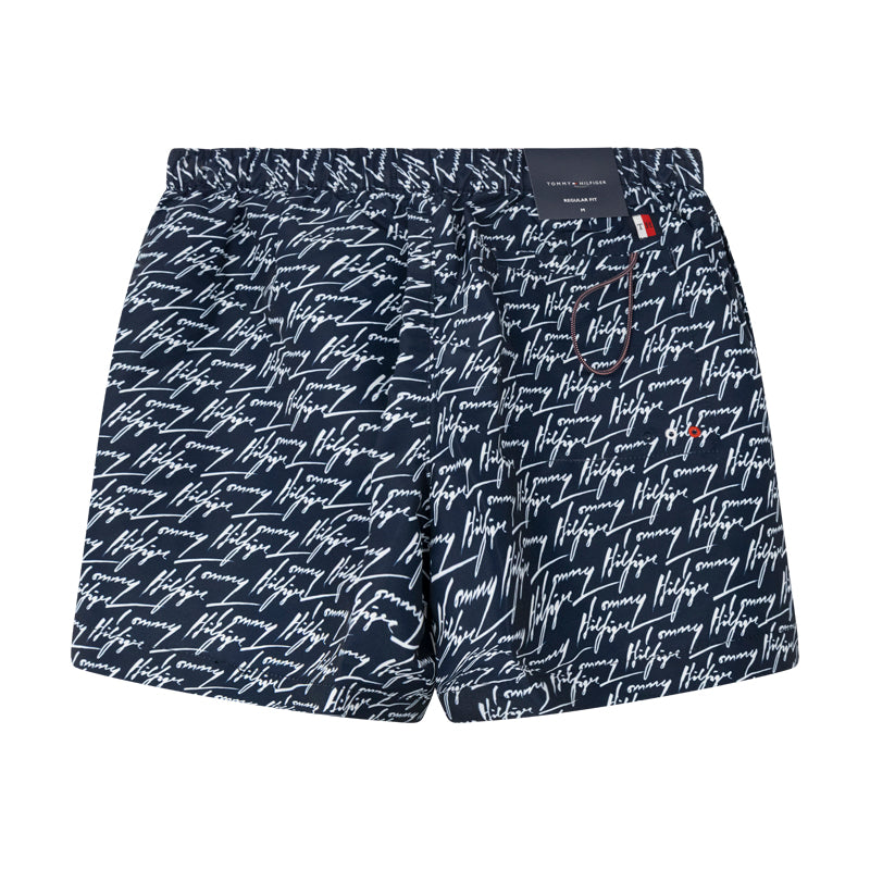 Tommy Hilfiger Men's Regular Fit Mid-Length Swim Shorts Signature Logo - Parent Variant