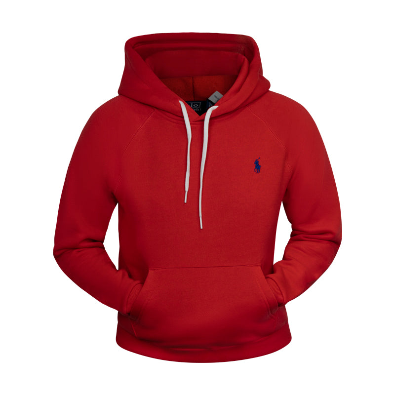 Ralph Lauren Red Fleece Hoodie | Shrunken Fit