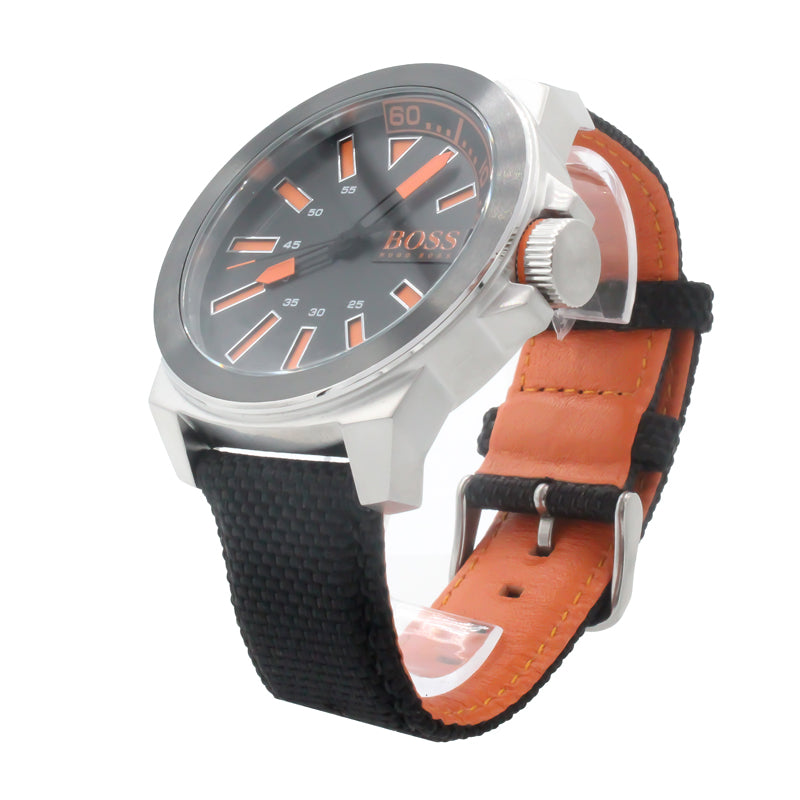 Hugo boss orange new deals york men's black strap watch