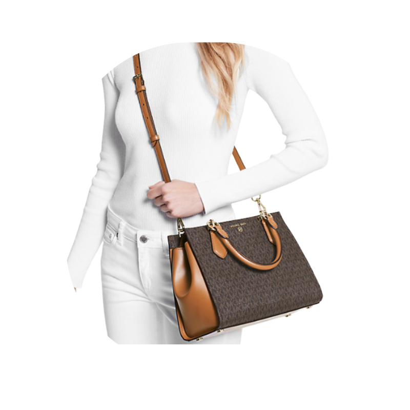 Michael Kors Marilyn Medium Satchel Bag Brown/Acorn