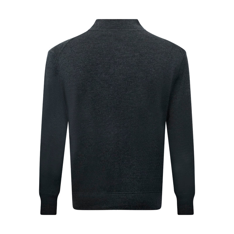 Ralph Lauren Men's Merino Wool Full Zip Jumper Grey 