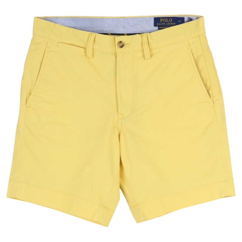 Ralph Lauren Yellow Cotton Men's Chino Shorts Stretch Straight Fit