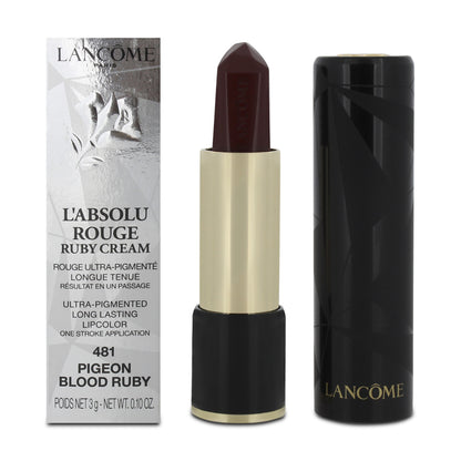 Lancome L'Absolu Rouge Ruby Cream Red Lipstick 481 Pigeon Blood Ruby