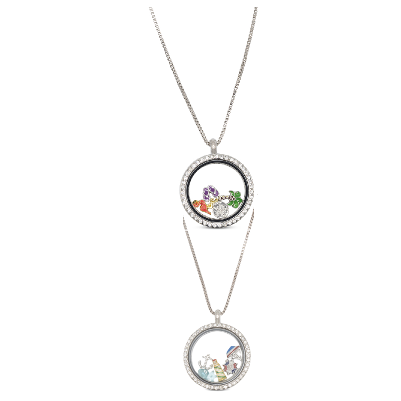 Crystal Round Rhinestone Locket Necklace - Choose