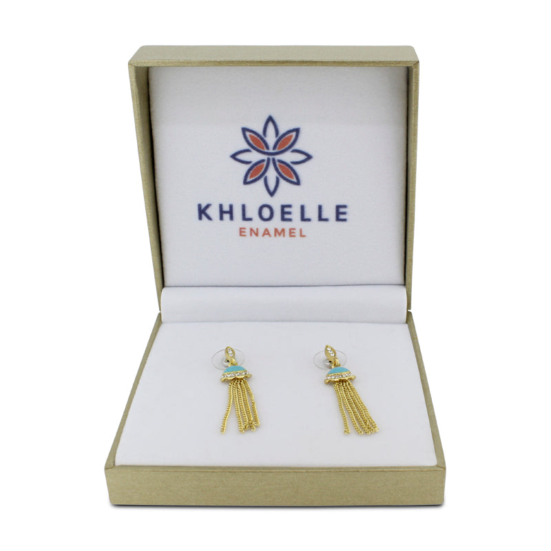 Khloelle Blue and Gold Jellyfish Earrings LC0070834