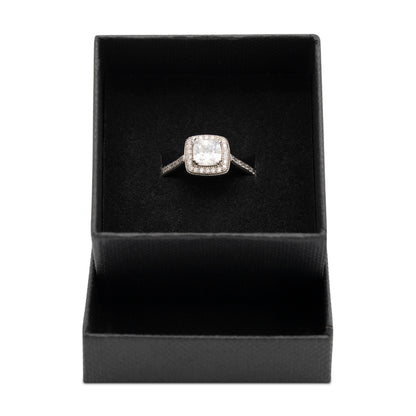 Olivia 925 Sterling Silver Square Micro Pave Ring - Size 8