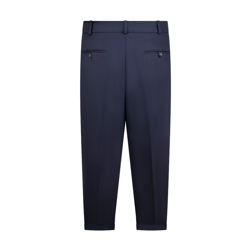 Ralph Lauren Polo Stretch Wool Straight Leg Trousers Navy Women's