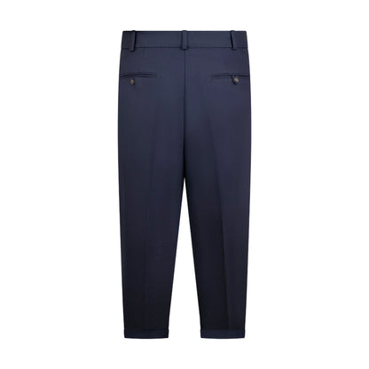 Ralph Lauren Polo Stretch Wool Straight Leg Trousers Navy Women's