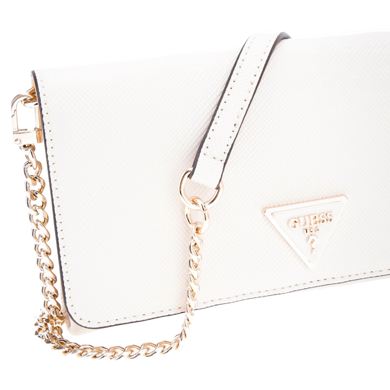 Guess Women's Noelle Mini Logo Chain Crossbody Bag White