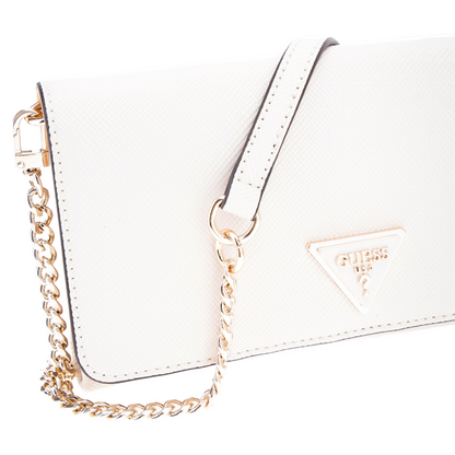 Guess Women's Noelle Mini Logo Chain Crossbody Bag White